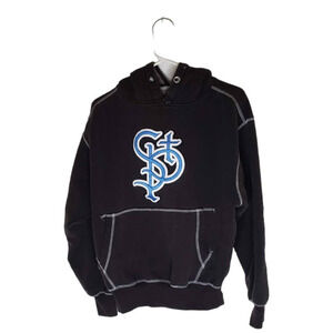 St Paul Saints Medium Black Heavyweight Hooded Pull Over Sweatshirt